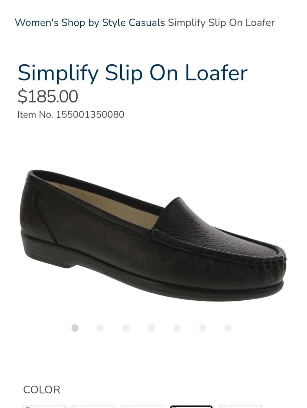 SAS Simplify Black Leather Women's Loafer ,Size 9M